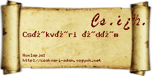 Csákvári Ádám névjegykártya